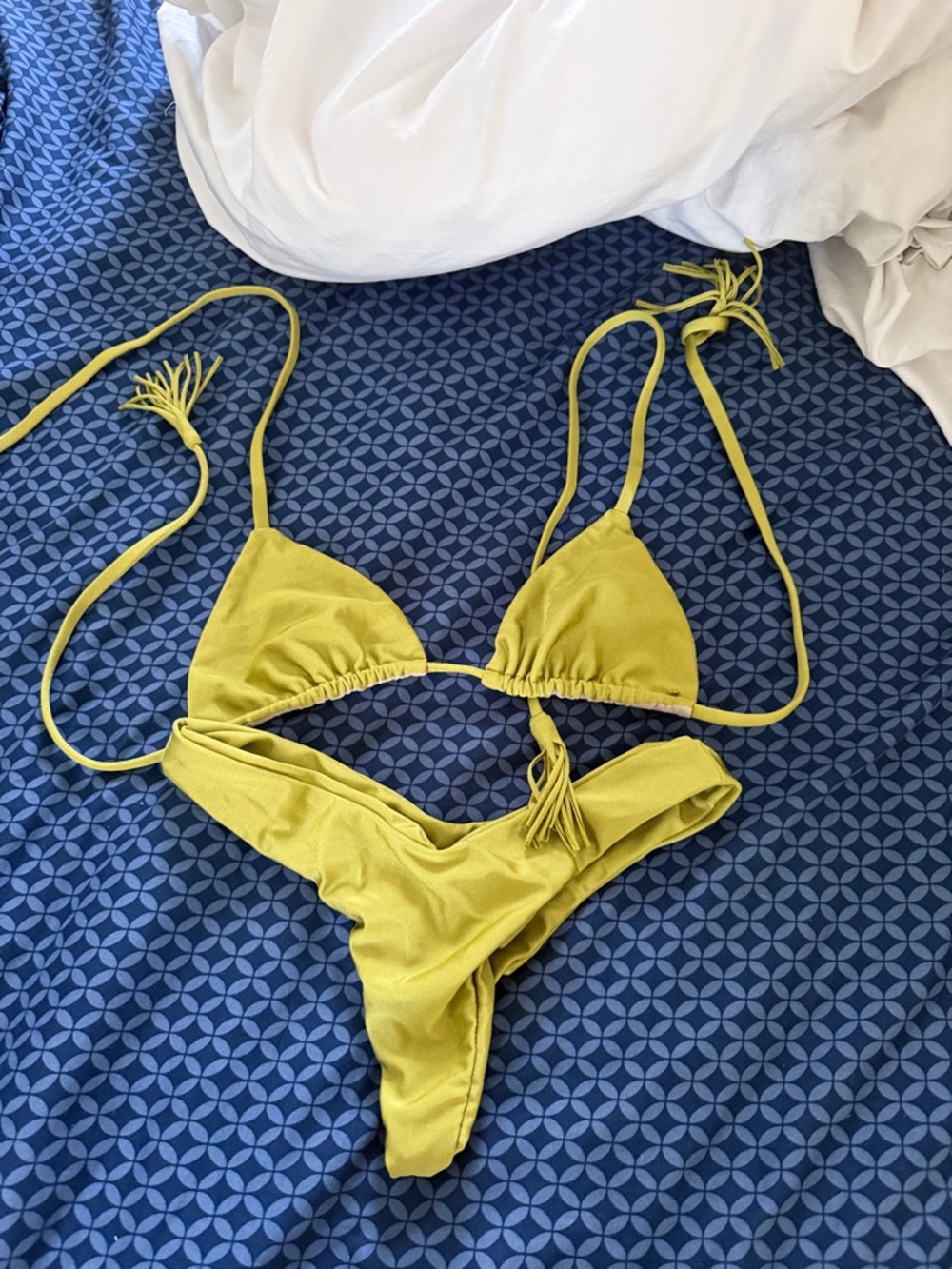 Yellow String Triangle Bikini Set - Picture 3 of 4